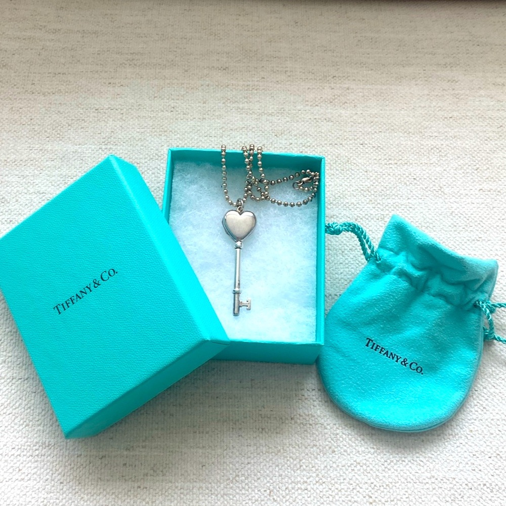 Tiffany & Co. Silver Heart Key Necklace